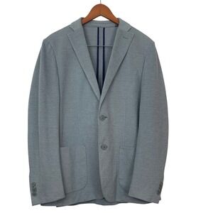 Michael Kors Mens 40R Blazer Sport Coat Light Grey Cotton Blend Knit 2-Button